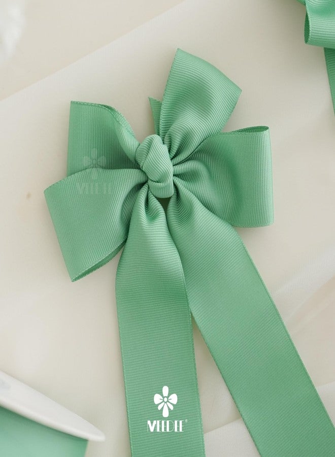 MEEDEE Sage Green Grosgrain Ribbon 1-1/2 Inch Grosgrain Hair Ribbons 50 Yards Per Roll Thick Green Ribbon for Hair Bow Supplies Boutique Ribbons for Crafts, Sewing, Scrapbooking - Image 5